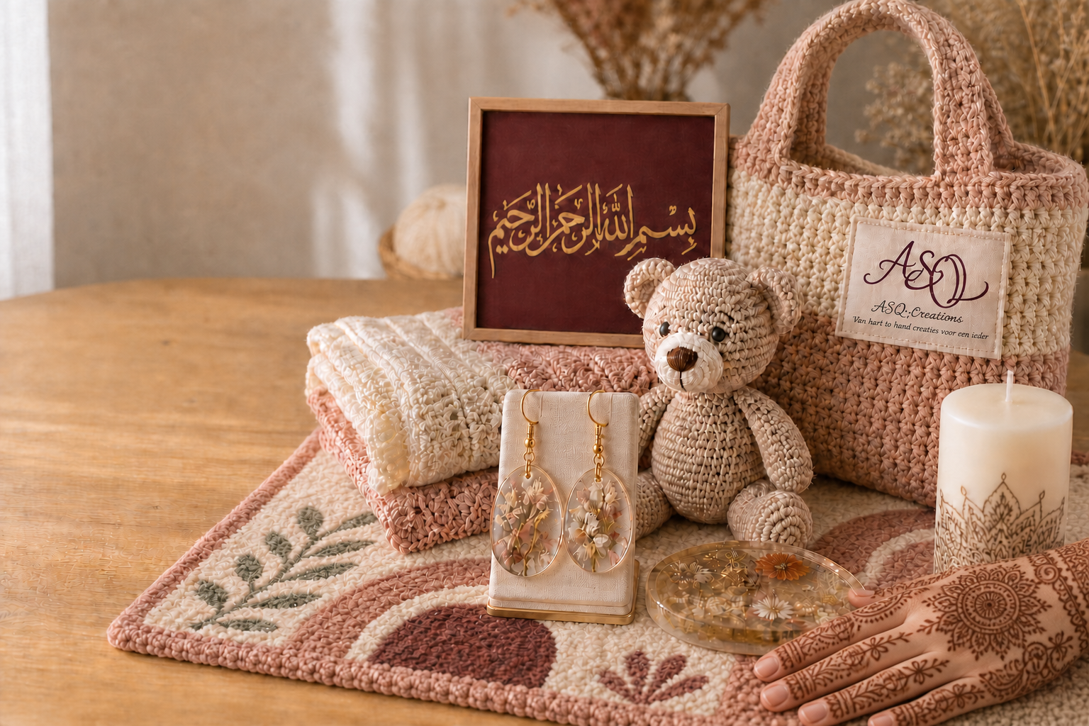 Sfeervolle collectie van ASQ creations met handgemaakte artikelen